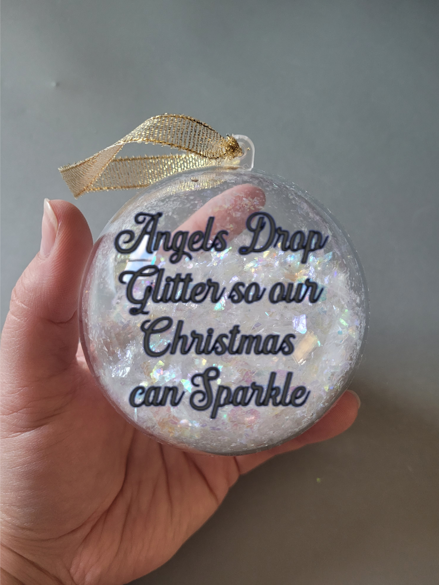 Christmas Glitter Memory Bauble, lost loved one bauble, memory bauble, sparkly glitter Christmas decoration, Christmas tree bauble, personalised christmas decoration