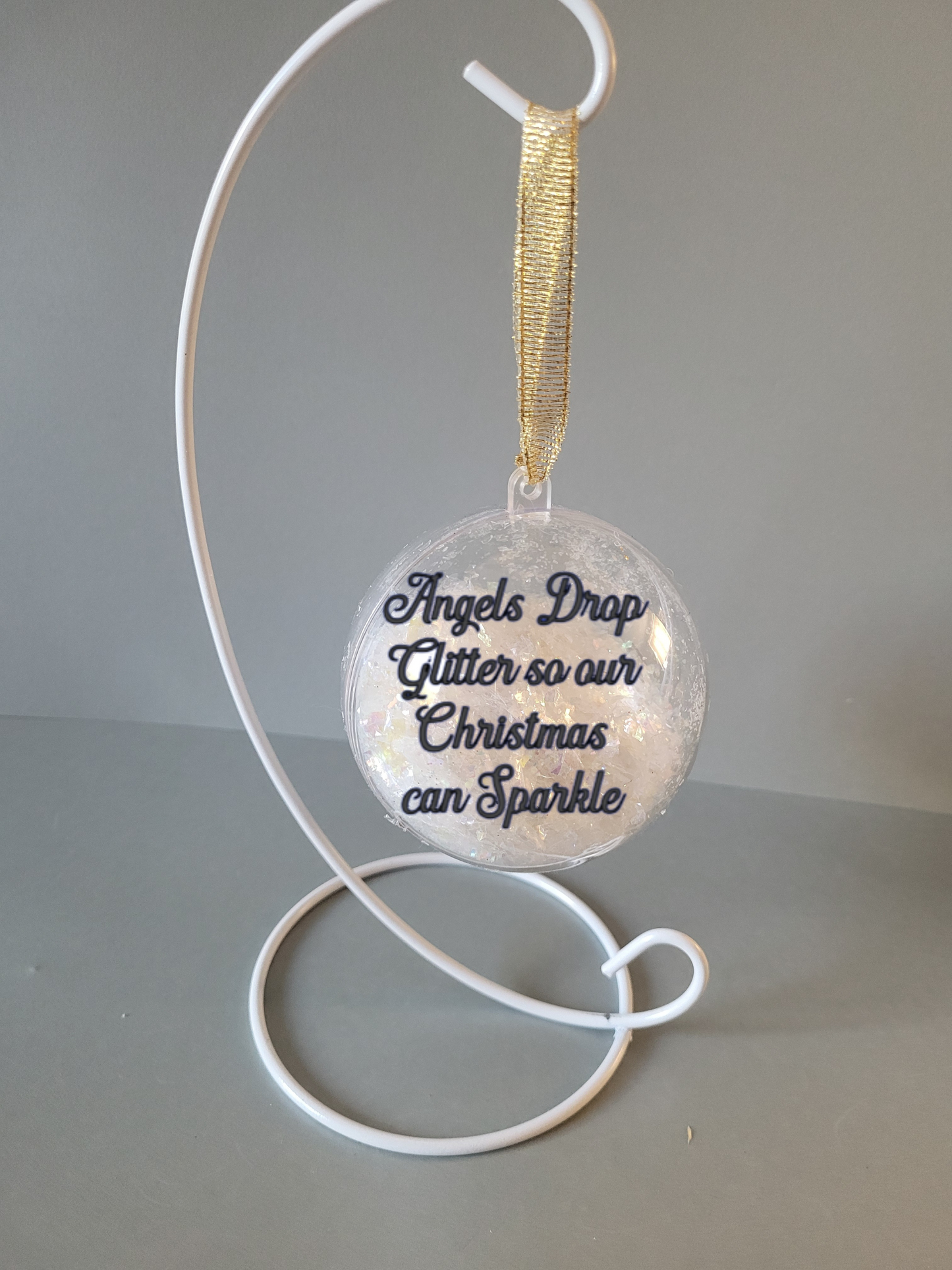 Christmas Glitter Memory Bauble, lost loved one bauble, memory bauble, sparkly glitter Christmas decoration, Christmas tree bauble, personalised christmas decoration