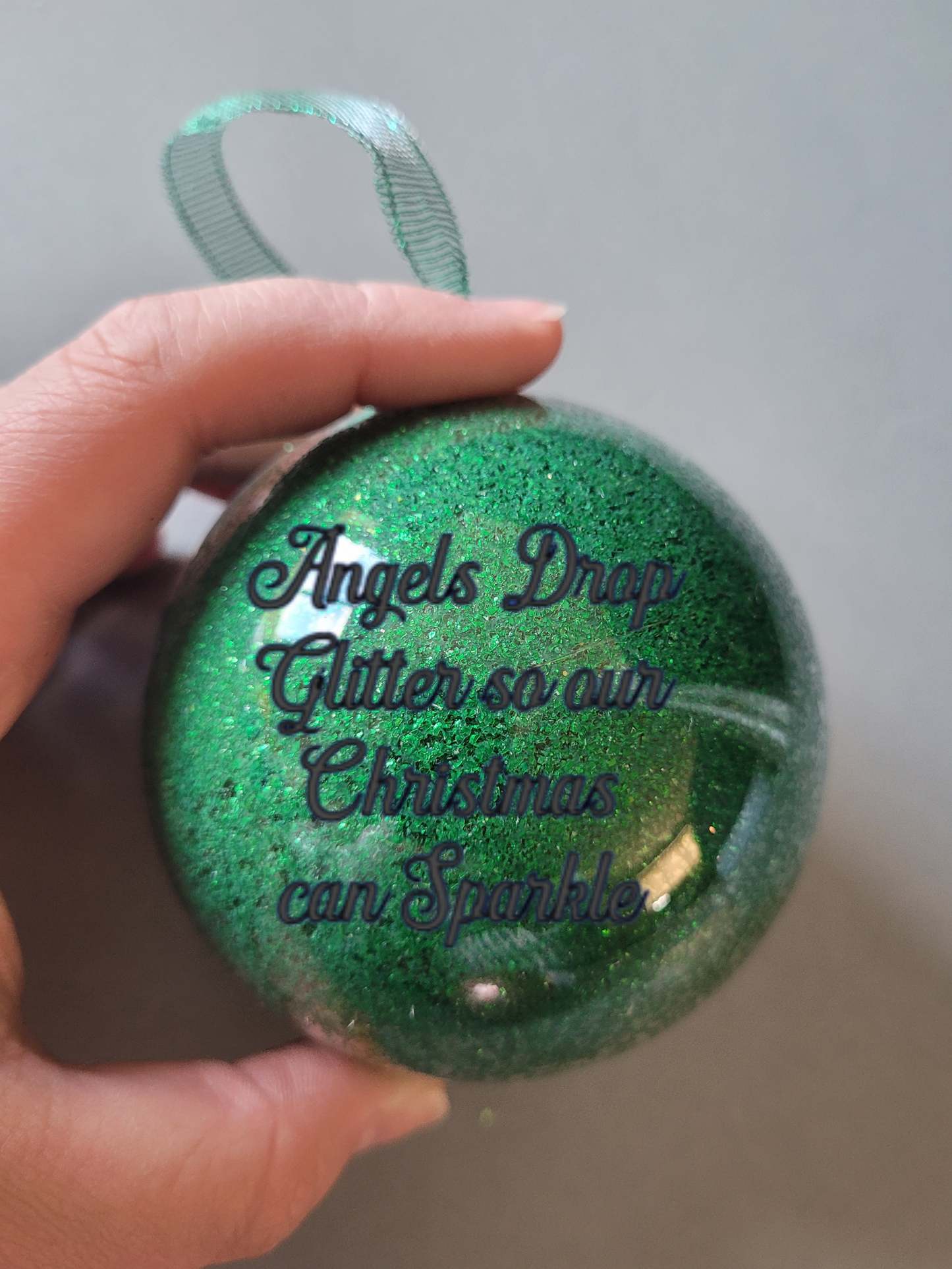 Christmas Glitter Memory Bauble, lost loved one bauble, memory bauble, sparkly glitter Christmas decoration, Christmas tree bauble, personalised christmas decoration