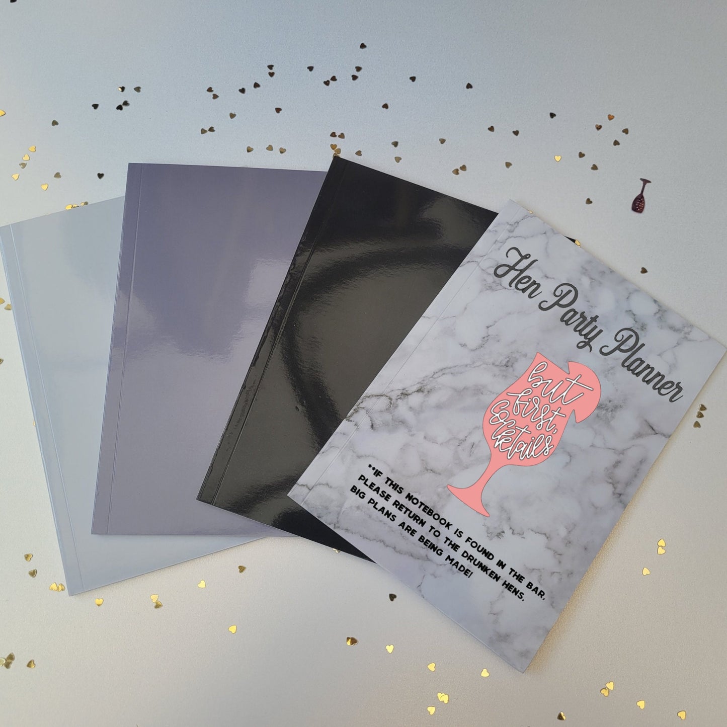 Hen party planner notebook, Bridesmaid notebook, gift for bridesmaid, bridesmaid proposal, bridesmaid box, grey notebook, hen do planning