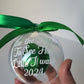 Untie the ribbon to see how little I was in 2024, measure me ribbon, Christmas 2024 bauble, baby bauble 2024