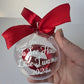 Untie the ribbon to see how little I was in 2024, measure me ribbon, Christmas 2024 bauble, baby bauble 2024