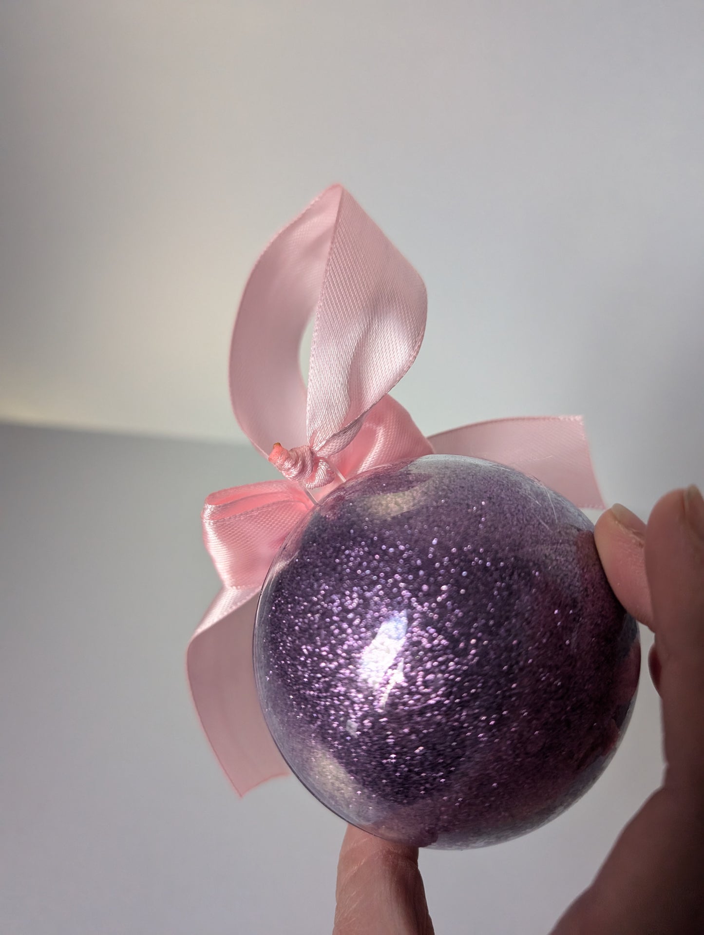 Handmade Christmas Bauble 2024, Glitter Bauble which can be personalised with any name, First Christmas as Mummy/Daddy/Grandad/Nanny