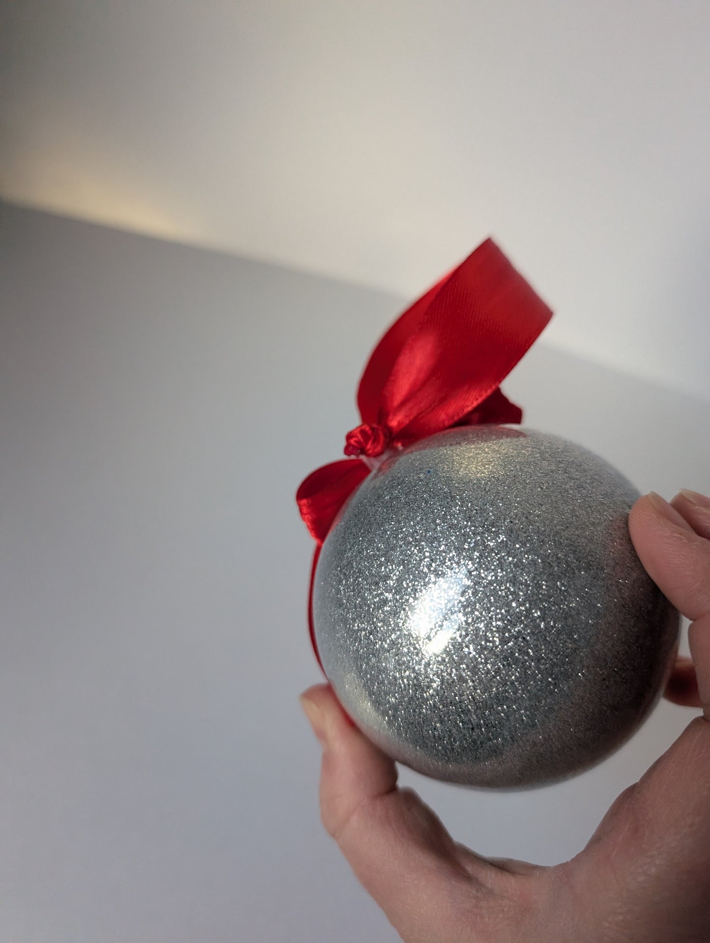 Handmade Christmas Bauble 2024, Glitter Bauble "It's my first Christmas 2024"