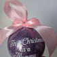 Handmade Christmas Bauble 2024, Glitter Bauble which can be personalised with any name, First Christmas as Mummy/Daddy/Grandad/Nanny