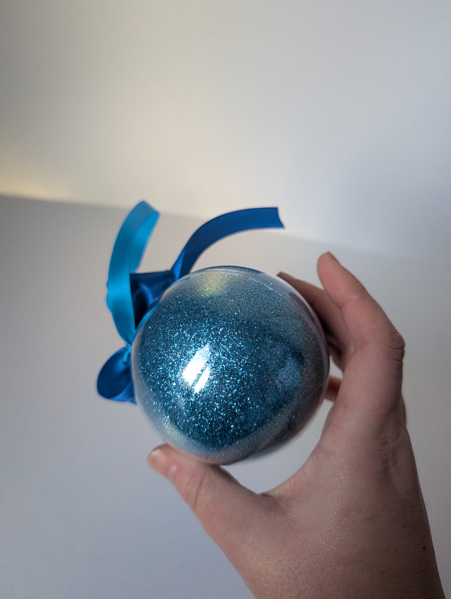 Handmade Christmas Bauble 2024, Glitter Bauble which can be personalised with any name, First Christmas as Mummy/Daddy/Grandad/Nanny