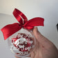 Untie the ribbon to see how little I was in 2024, measure me ribbon, Christmas 2024 bauble, baby bauble 2024