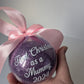 Handmade Christmas Bauble 2024, Glitter Bauble which can be personalised with any name, First Christmas as Mummy/Daddy/Grandad/Nanny