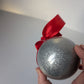 Handmade Christmas Bauble 2024, Glitter Bauble which can be personalised with any name, First Christmas as Mummy/Daddy/Grandad/Nanny
