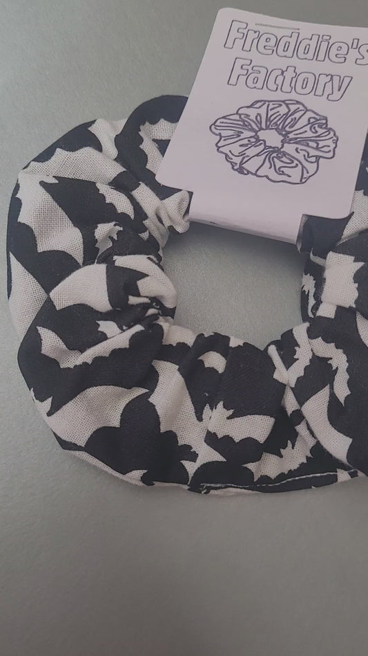 Black Bat Halloween Scrunchie