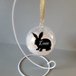 Christmas Glitter Rabbit Memory Bauble, pet bauble, memory bauble, sparkly glitter Christmas decoration, Christmas tree bauble, paw print christmas bauble, personalised christmas decoration