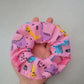 Pink Dinosaur pattern large scrunchie, Dinosaur themed elasticated hair accessory, funky dinosaurs for girls