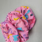 Pink Dinosaur pattern large scrunchie, Dinosaur themed elasticated hair accessory, funky dinosaurs for girls