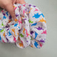 Rainbow Dinosaur pattern large scrunchie, Dinosaur themed elasticated hair accessory, funky dinosaurs for girls