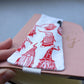 Red Pen Pouch, fits over A5 notebook, red gonk print, stocking filler, never lose a pen again as it will always be with your notebook