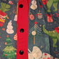 Christmas Dinosaur Reversible Waistcoat, fully reversible red or dinosaur front and back, popper fastening, available from newborn to age 10