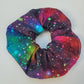 Galaxy pattern large scrunchie, Space themed elasticated hair accessory