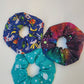 Galaxy pattern large scrunchie, Space themed elasticated hair accessory