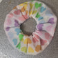 White and Rainbow Heart pattern large scrunchie