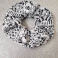 Aztec Print Large Scrunchie, Black and White Aztec Print