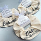 Bride Large Hair Scrunchie, Bride to be and date of wedding gift tag, Personalised Bridal gift, Hen party gift box