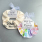 Bride Large Hair Scrunchie, Bride to be and date of wedding gift tag, Personalised Bridal gift, Hen party gift box