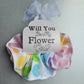 Flower Girl mini Hair Scrunchie, Will you be my flower girl? Bridesmaid gift, Be my Flower girl box gift