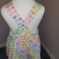 Rainbow Heart Pinafore Dress, 0-3 months to 5-6 years, elasticated waist, spring pastel colours