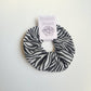 Zebra Print Large Elasticated Scrunchie, messy bun hair accessory