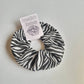 Zebra Print Large Elasticated Scrunchie, messy bun hair accessory