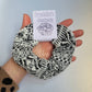 Aztec Print Large Scrunchie, Black and White Aztec Print