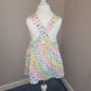 Rainbow Heart Pinafore Dress, 0-3 months to 5-6 years, elasticated waist, spring pastel colours