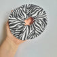 Zebra Print Large Elasticated Scrunchie, messy bun hair accessory