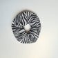 Zebra Print Large Elasticated Scrunchie, messy bun hair accessory
