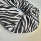 Zebra Print Large Elasticated Scrunchie, messy bun hair accessory