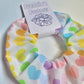 White and Rainbow Heart pattern large scrunchie