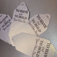 To have and to hold your hair back, will you be my flower girl, Bride and date, Tag ribbon, Scrunchie Personalised Tag and Ribbon