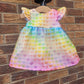 Rainbow flower girl dress, First Birthday Outfit, Wedding Outfit Toddler, Baby Girl Summer Dress, Rainbow heart dress, Rainbow sparkly Dress